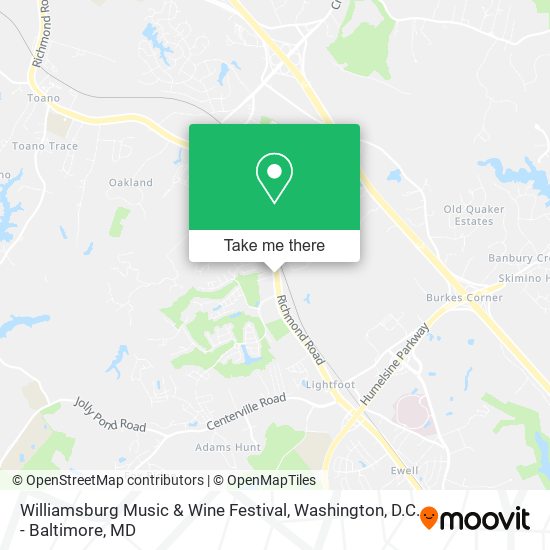 Williamsburg Music & Wine Festival map