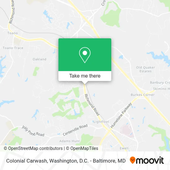 Colonial Carwash map