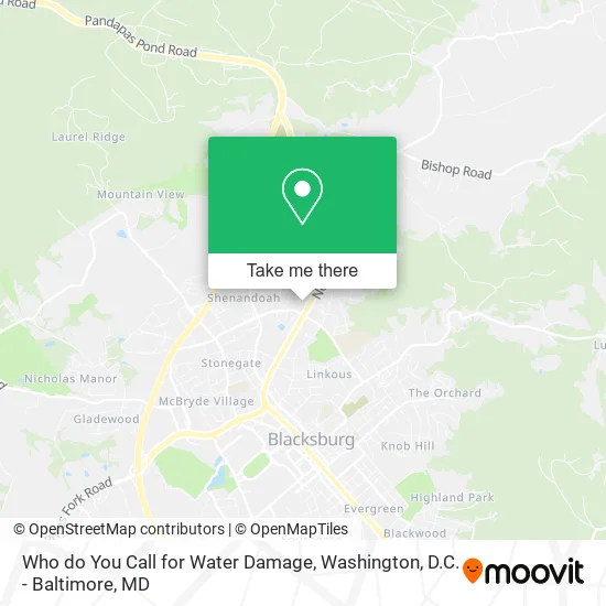 Who do You Call for Water Damage map