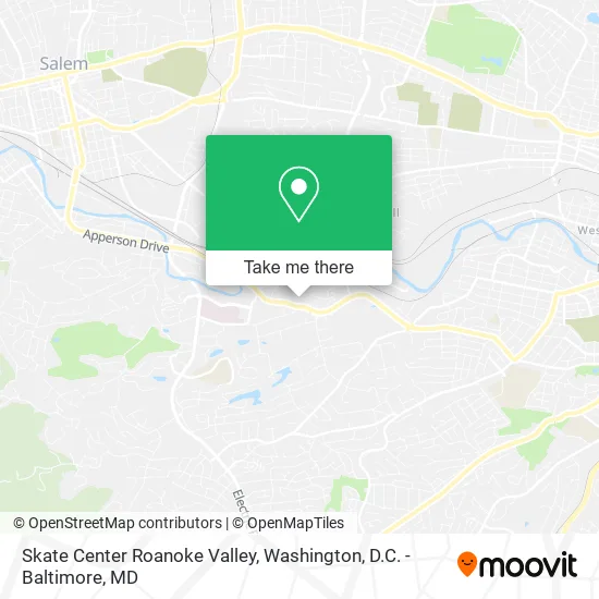 Skate Center Roanoke Valley map