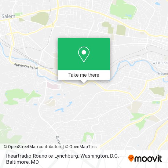 Mapa de Iheartradio Roanoke-Lynchburg
