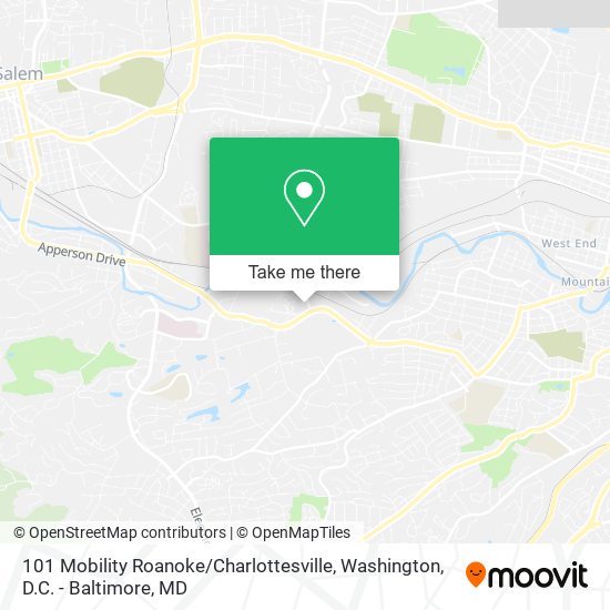 101 Mobility Roanoke / Charlottesville map