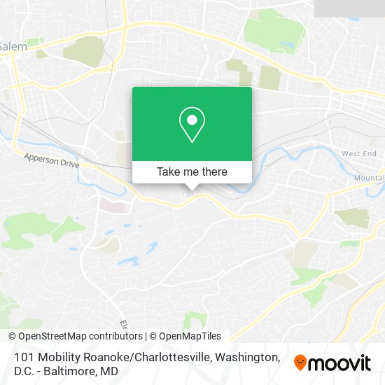 Mapa de 101 Mobility Roanoke / Charlottesville