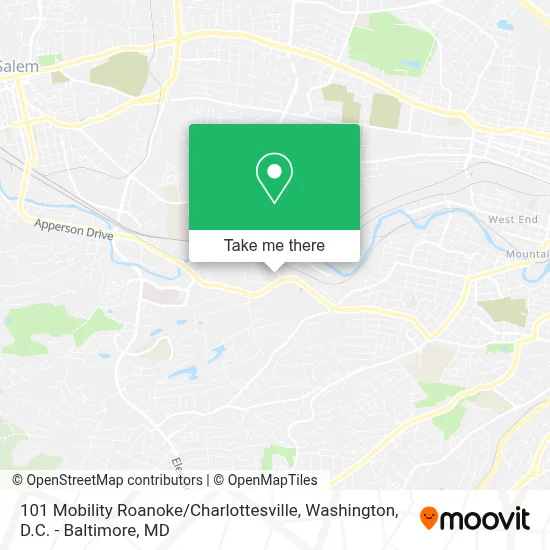 101 Mobility Roanoke / Charlottesville map