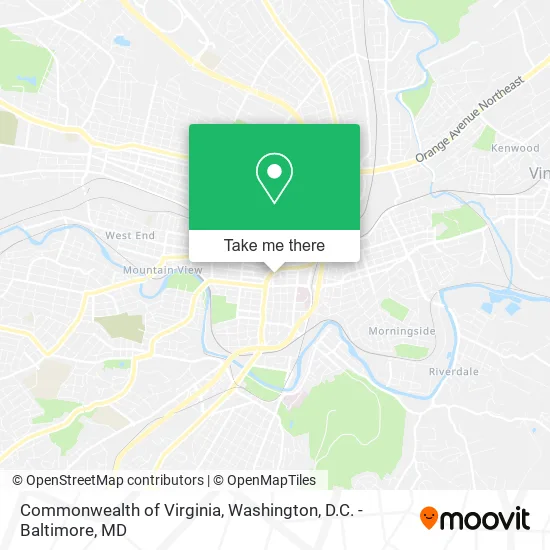 Mapa de Commonwealth of Virginia