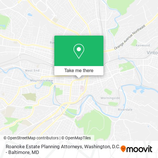 Mapa de Roanoke Estate Planning Attorneys