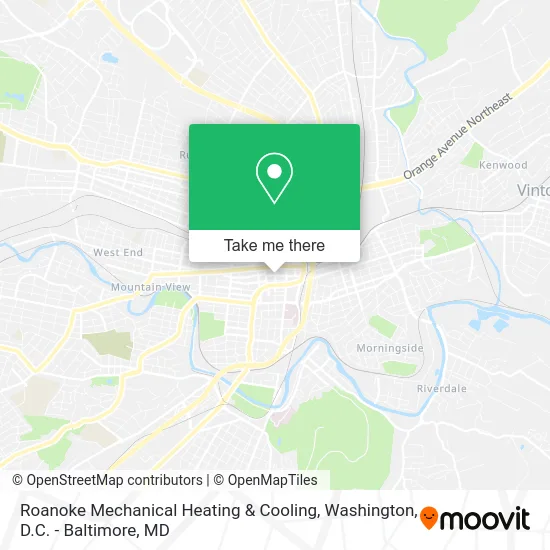 Roanoke Mechanical Heating & Cooling map