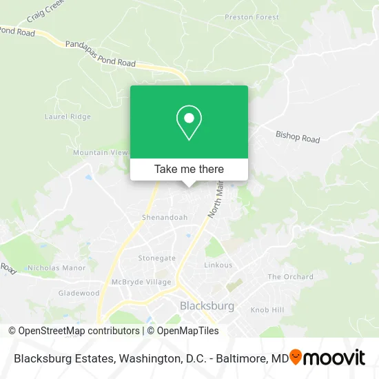 Blacksburg Estates map