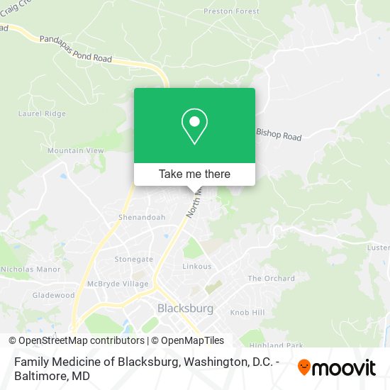 Family Medicine of Blacksburg map
