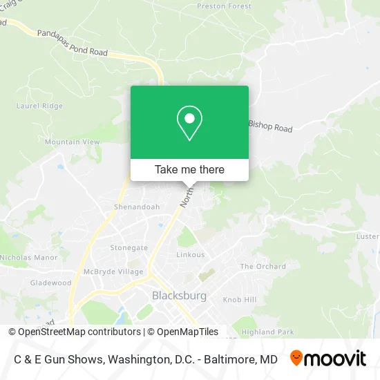 C & E Gun Shows map