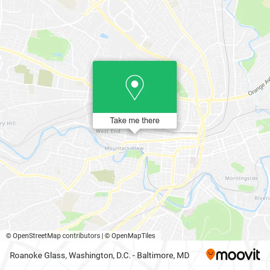 Mapa de Roanoke Glass