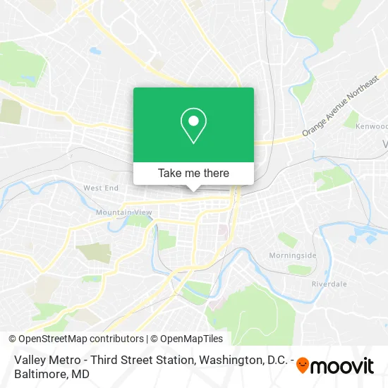 Mapa de Valley Metro - Third Street Station