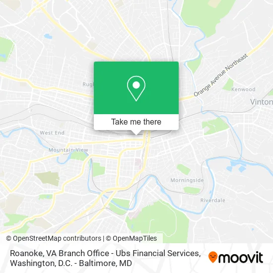 Mapa de Roanoke, VA Branch Office - Ubs Financial Services
