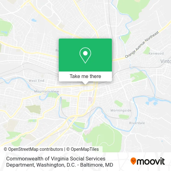 Commonwealth of Virginia Social Services Department map