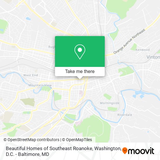Mapa de Beautiful Homes of Southeast Roanoke