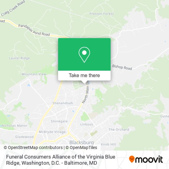 Funeral Consumers Alliance of the Virginia Blue Ridge map
