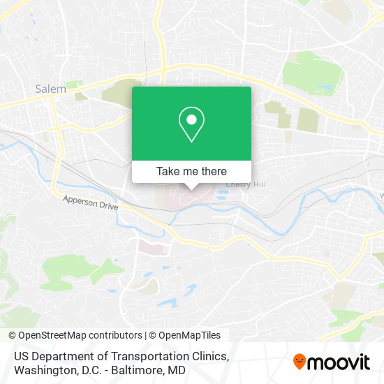 US Department of Transportation Clinics map