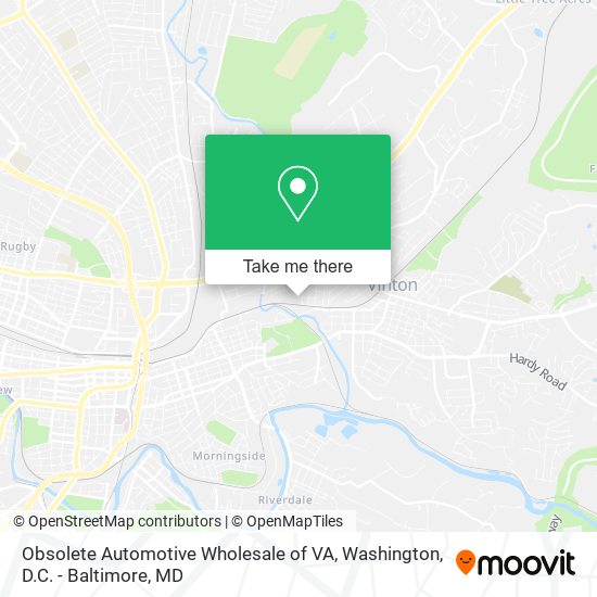 Obsolete Automotive Wholesale of VA map