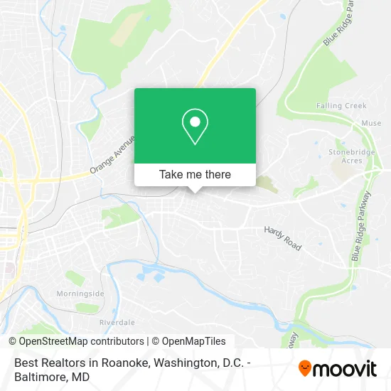 Best Realtors in Roanoke map