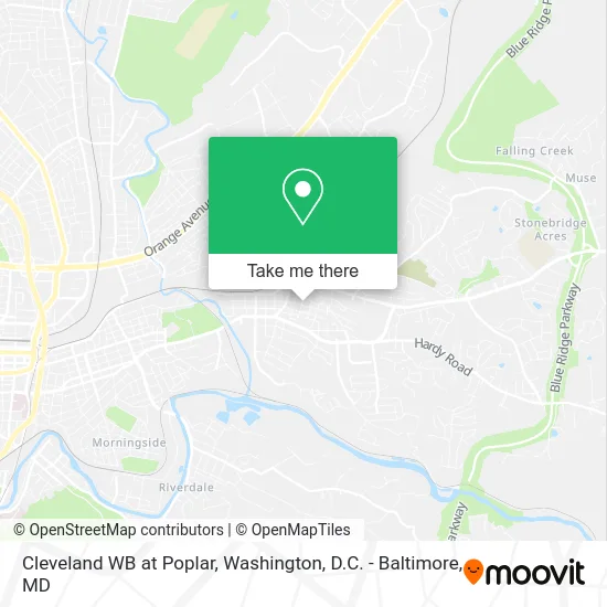 Cleveland WB at Poplar map