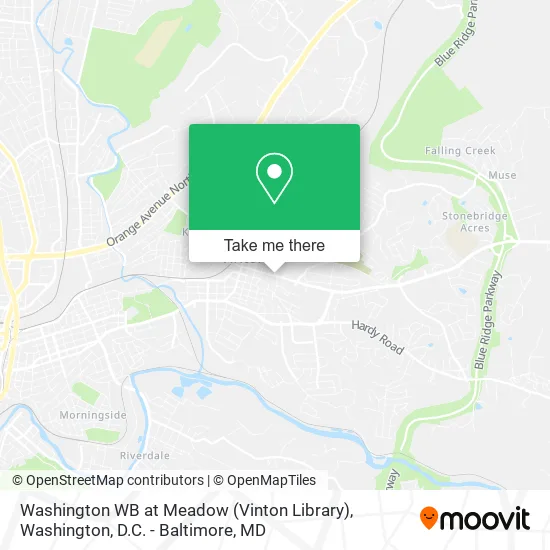 Washington WB at Meadow (Vinton Library) map