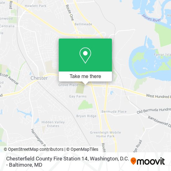 Chesterfield County Fire Station 14 map