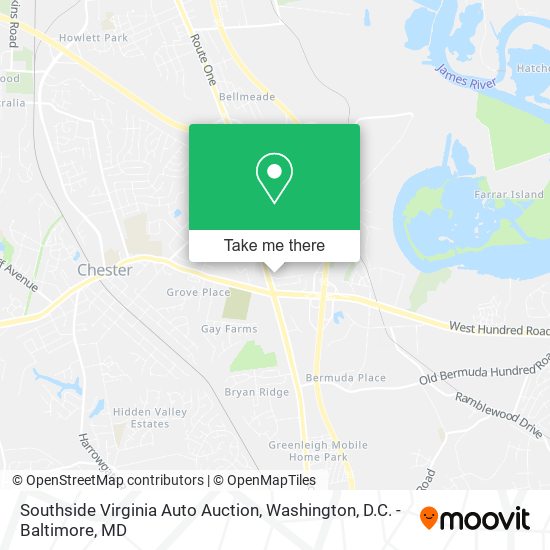 Southside Virginia Auto Auction map