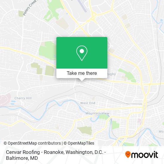 Cenvar Roofing - Roanoke map