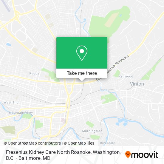 Mapa de Fresenius Kidney Care North Roanoke