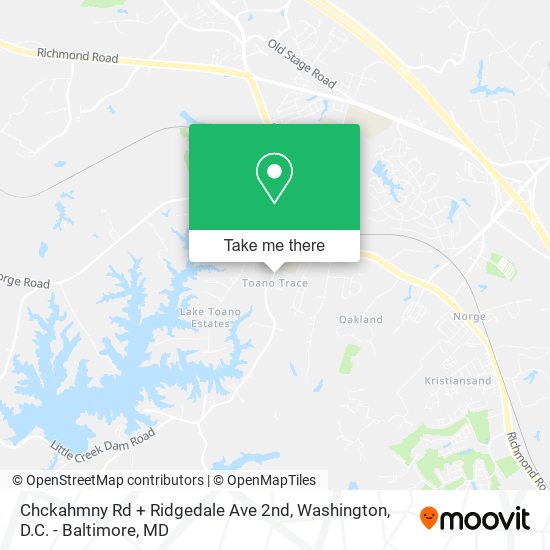 Chckahmny Rd + Ridgedale Ave 2nd map