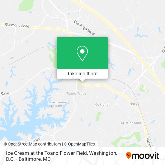 Ice Cream at the Toano Flower Field map