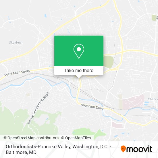 Orthodontists-Roanoke Valley map