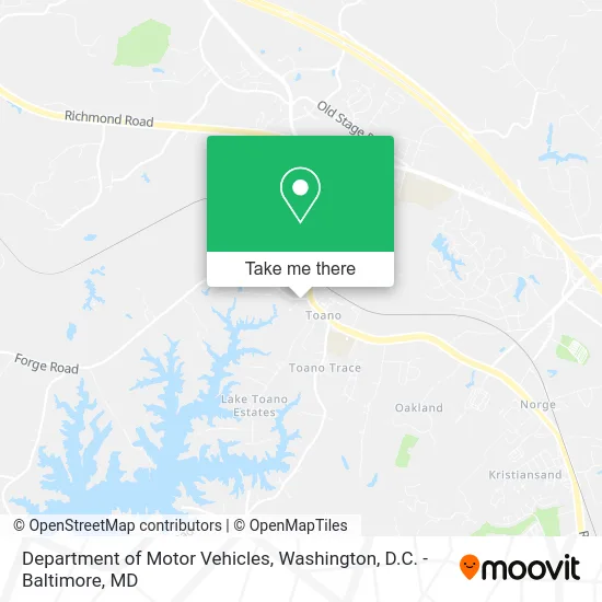 Department of Motor Vehicles map