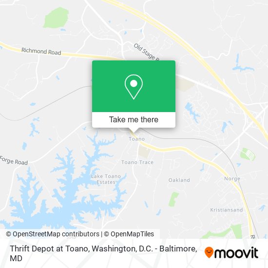 Thrift Depot at Toano map