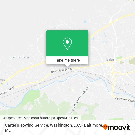 Carter's Towing Service map