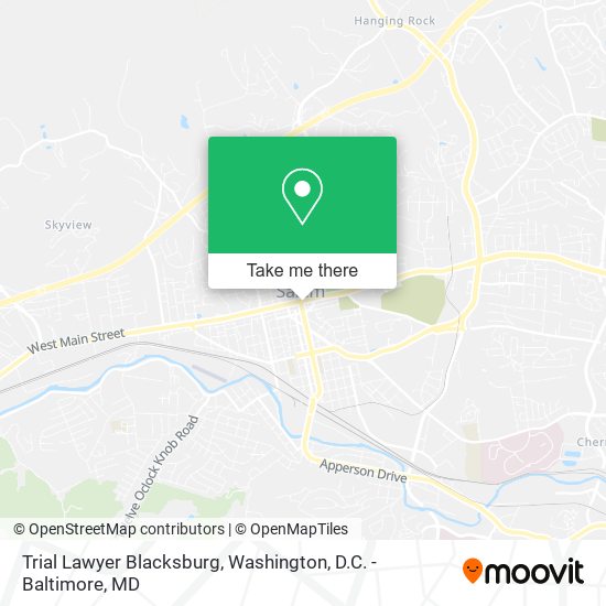 Mapa de Trial Lawyer Blacksburg