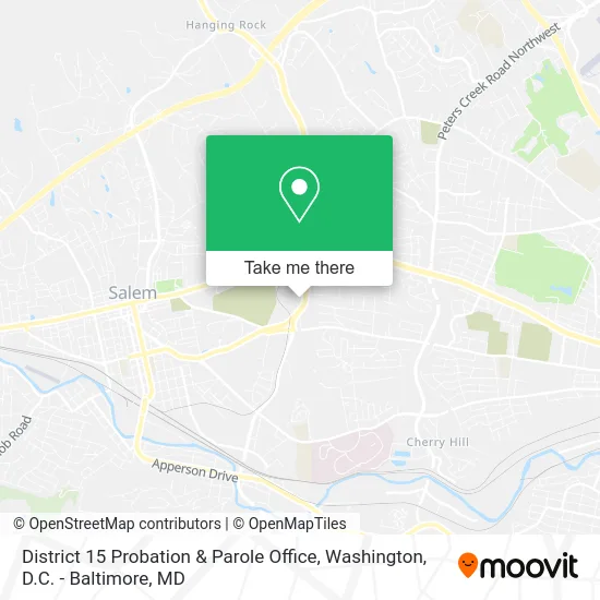 District 15 Probation & Parole Office map