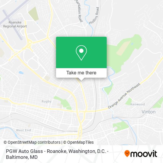 PGW Auto Glass - Roanoke map