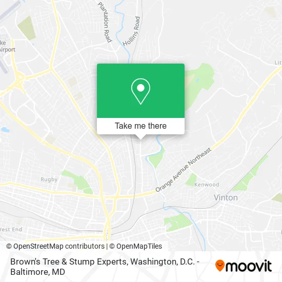 Brown's Tree & Stump Experts map
