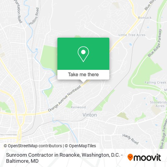 Sunroom Contractor in Roanoke map