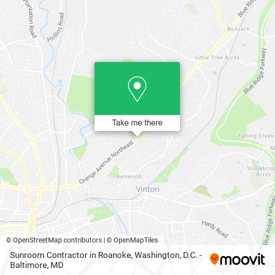 Mapa de Sunroom Contractor in Roanoke