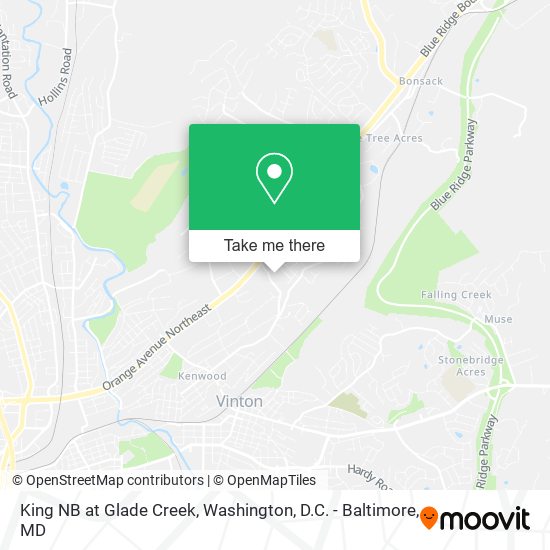King NB at Glade Creek map