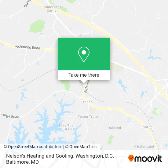 Nelson's Heating and Cooling map