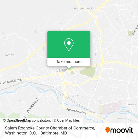 Salem-Roanoke County Chamber of Commerce map