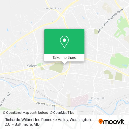 Richards-Wilbert Inc Roanoke Valley map