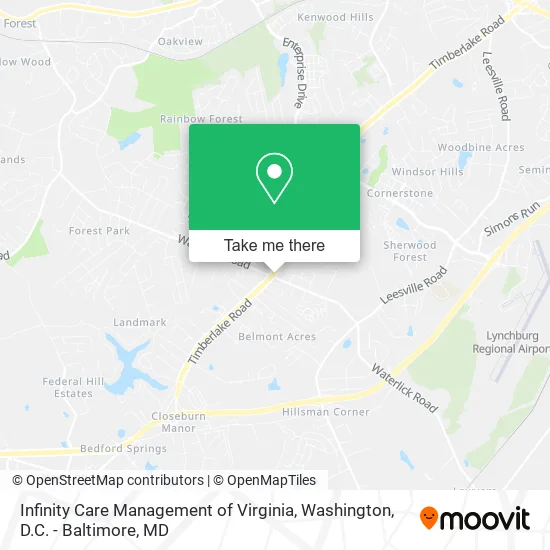 Infinity Care Management of Virginia map