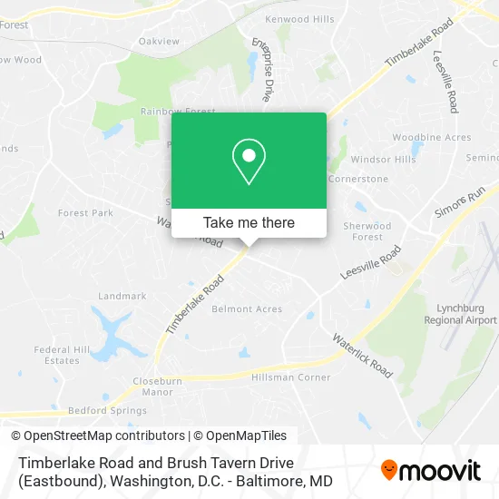 Mapa de Timberlake Road and Brush Tavern Drive (Eastbound)