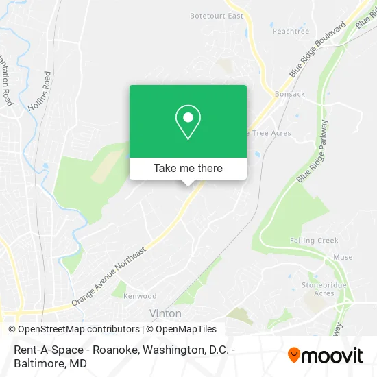 Rent-A-Space - Roanoke map