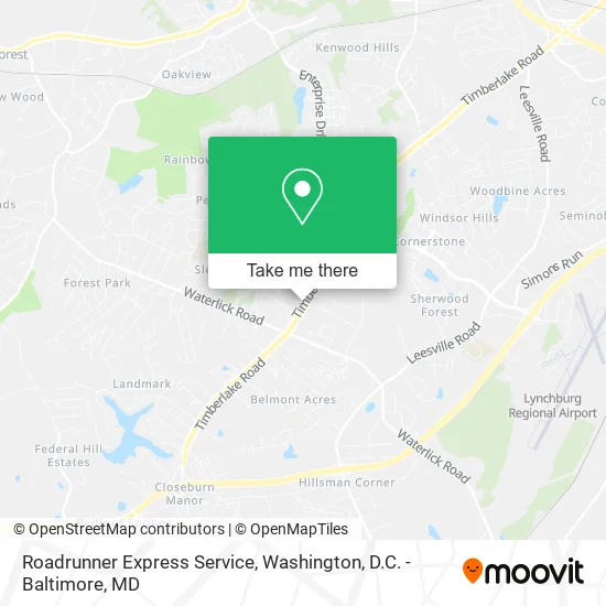 Roadrunner Express Service map