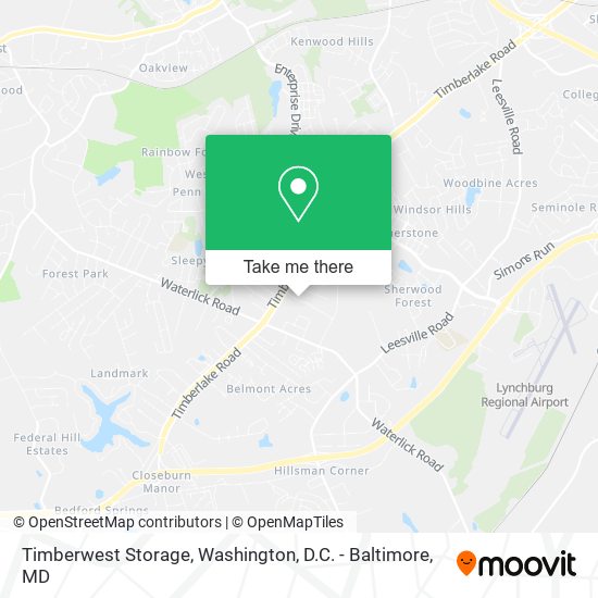 Timberwest Storage map